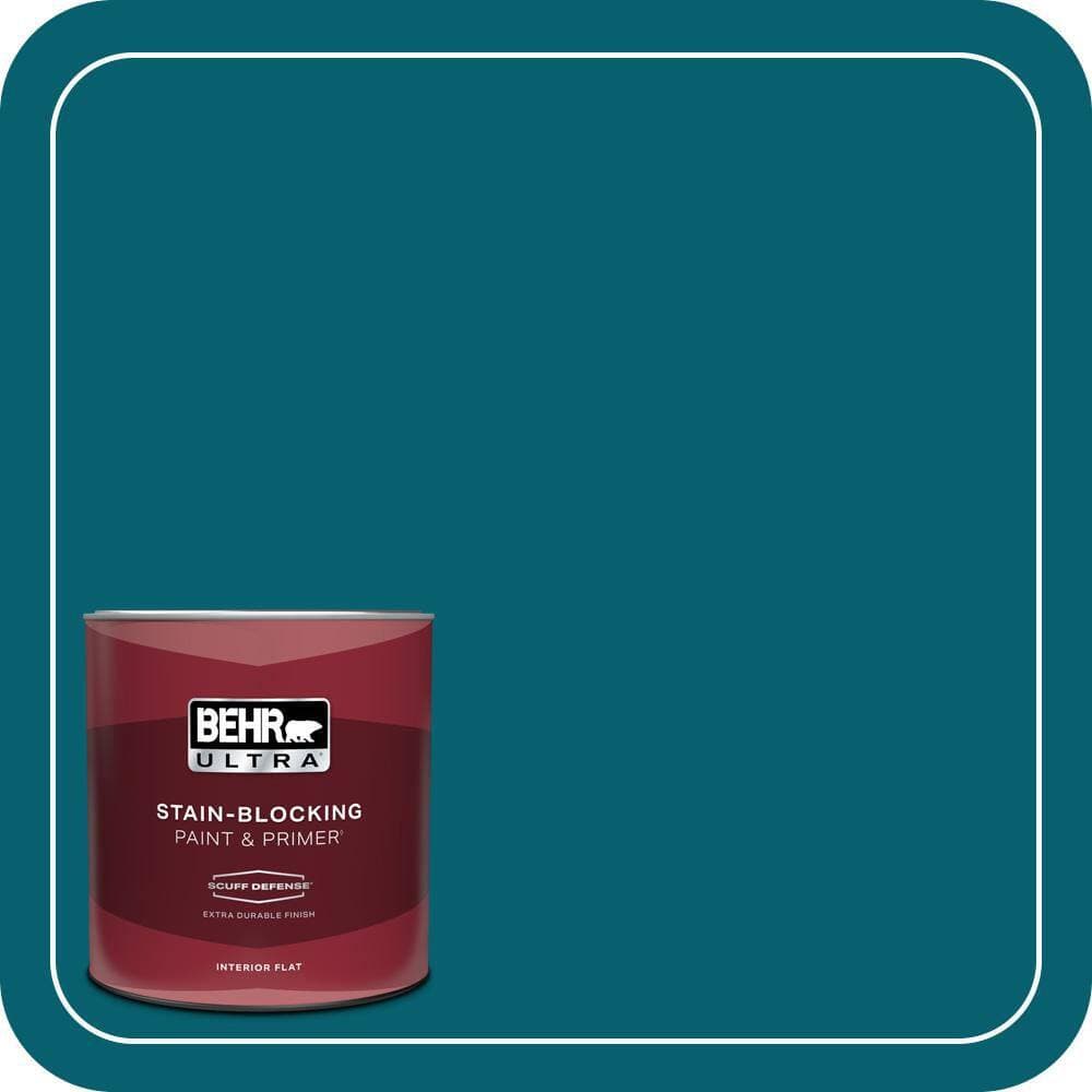 BEHR ULTRA 1 qt. #T16-04 Galapagos Extra Durable Flat Interior Paint & Primer