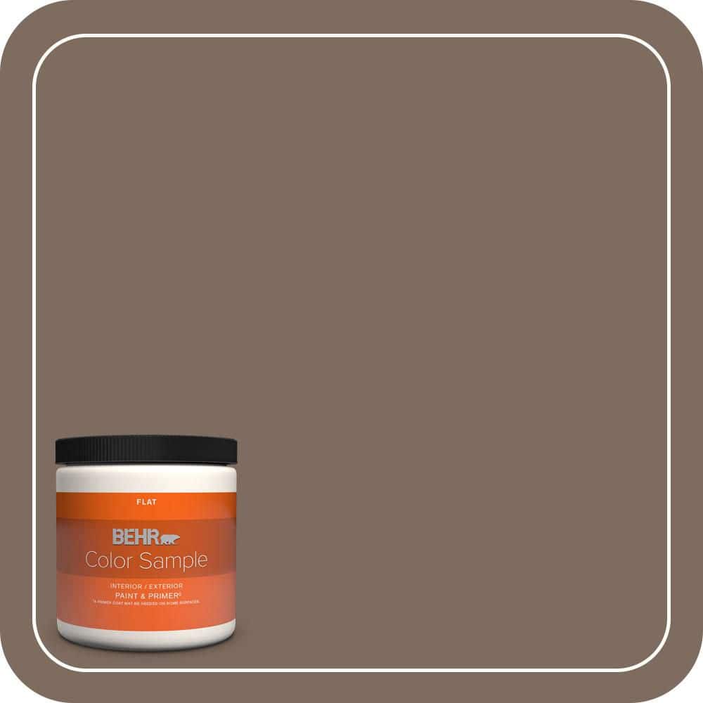 BEHR PREMIUM PLUS 8 oz. #PPU5-03 Antique Earth Flat Interior/Exterior Paint & Primer Color Sample (1)
