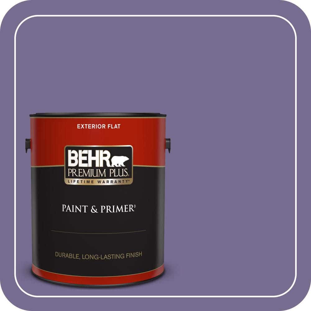 BEHR PREMIUM PLUS 1 gal. #650D-6 Purple Silhouette Flat Exterior Paint & Primer