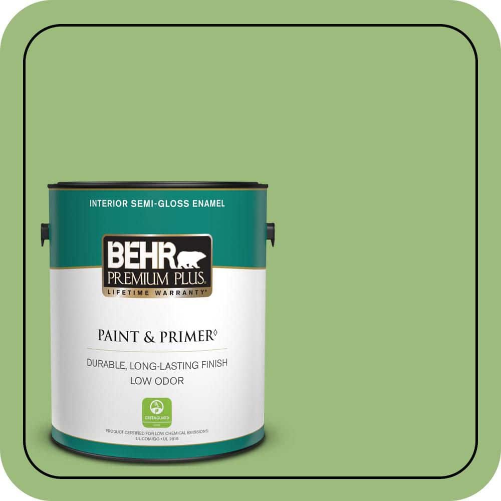 BEHR PREMIUM PLUS 1 gal. #P380-5 Gleeful Semi-Gloss Enamel Low Odor Interior Paint & Primer