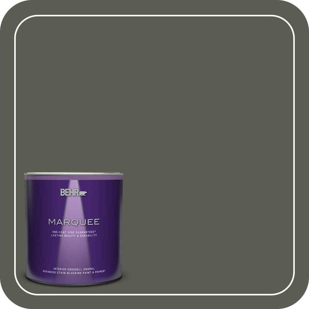 BEHR MARQUEE 1 qt. #N380-7 Black Bamboo One-Coat Hide Eggshell Enamel Interior Paint & Primer