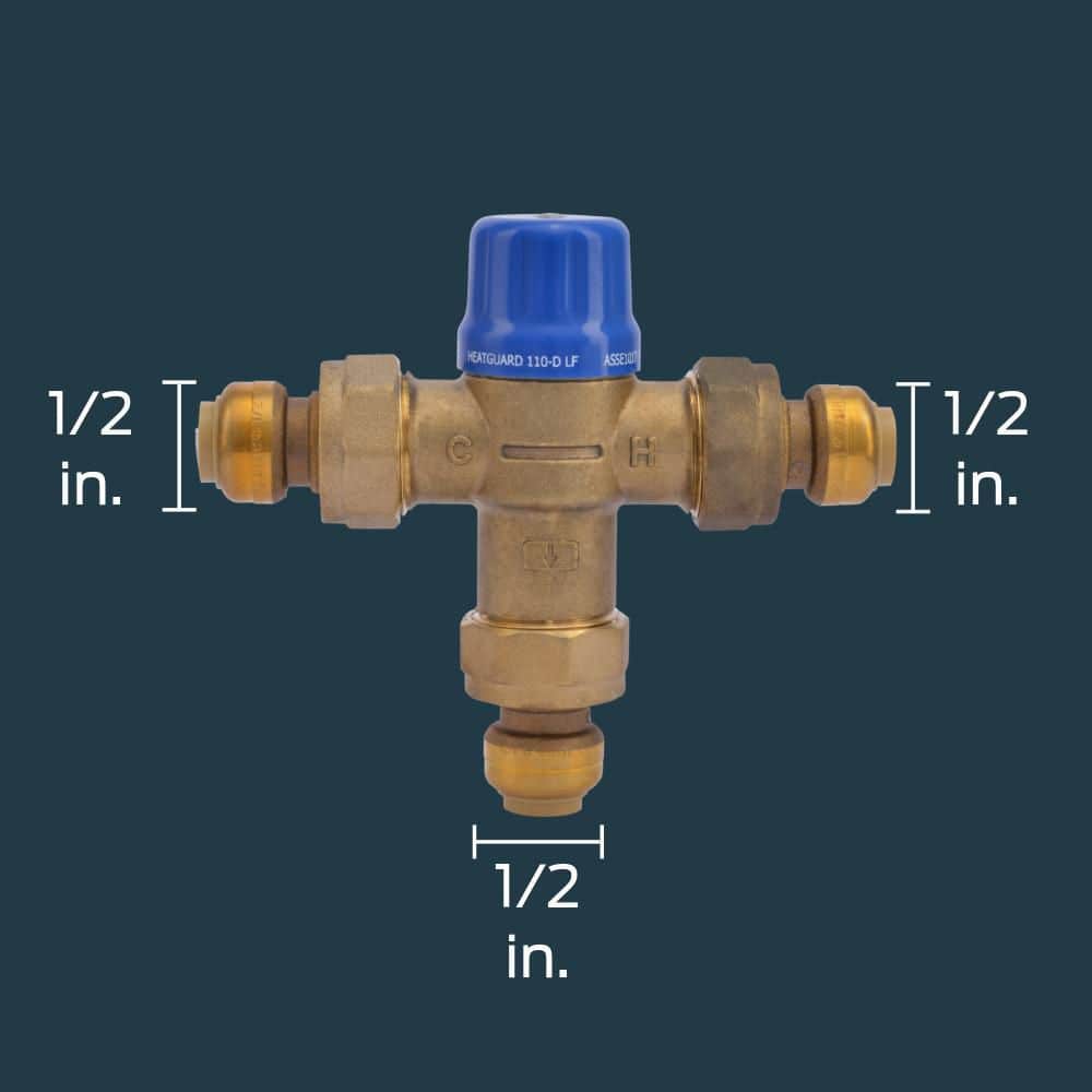 SharkBite . Push-to-Connect Brass Heat Guard 110-D Thermostatic Mixing Valve (2)