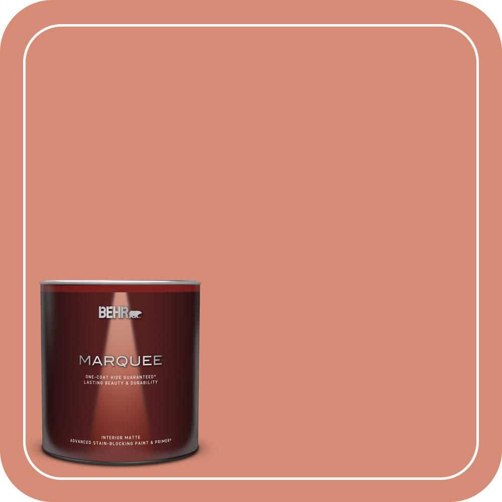 BEHR MARQUEE 1 Qt. #MQ4-32 Vintage Coral One-Coat Hide Matte Interior Paint & Primer