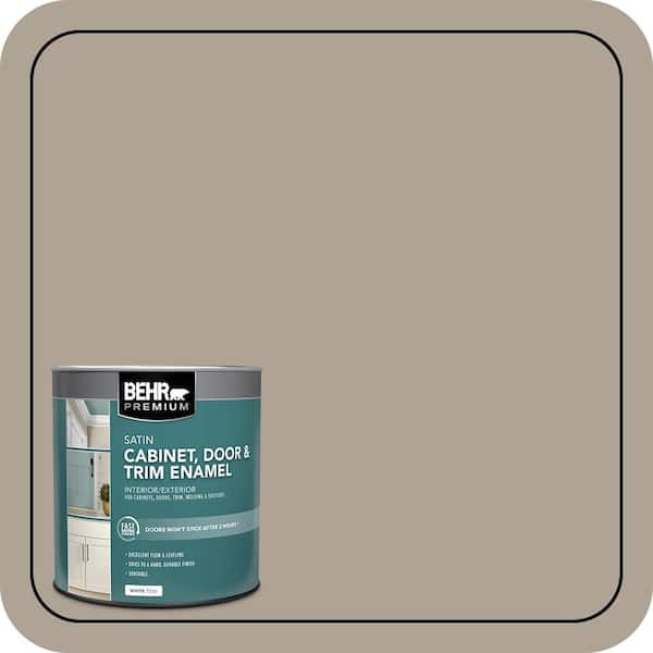 BEHR PREMIUM 1 qt. #HDC-NT-14 Smoked Tan Satin Enamel Interior/Exterior Cabinet, Door & Trim Paint (2)