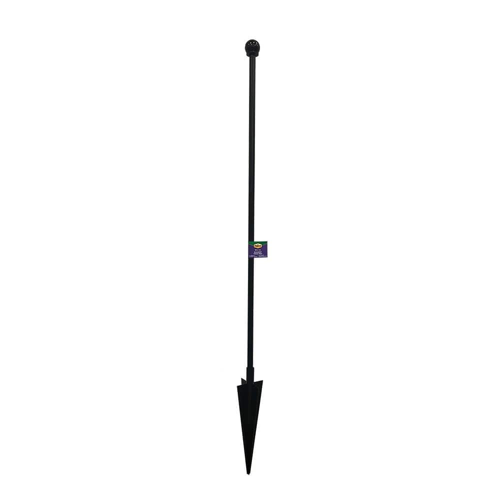 Vigoro Beaumont 53.3 in. x 3 in. x 3 in. Black Steel Fence Post and Stake (1)