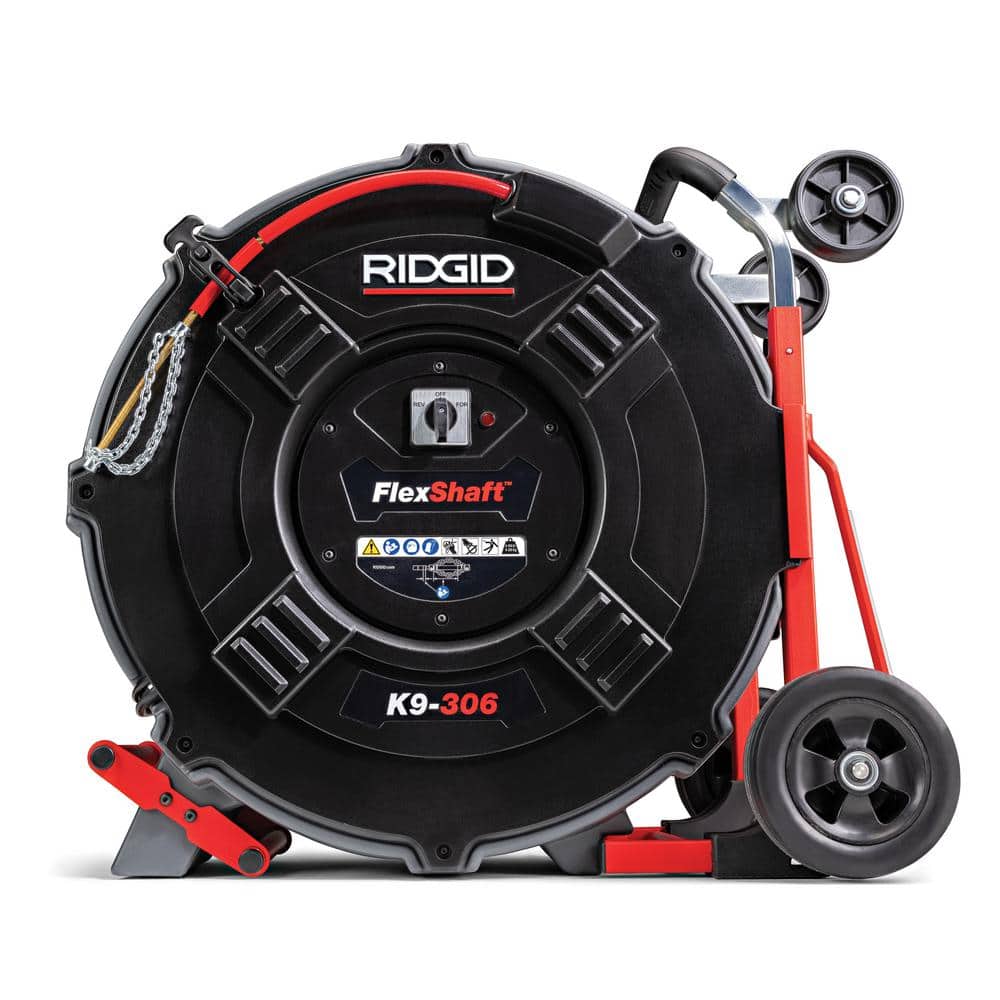 RIDGID K9-306 FlexShaft Wall-to-Wall Professional Drain Cleaning Machine, 3/8 in. x 125 ft. Designed for 3 in. to 6 in. Pipes (2)