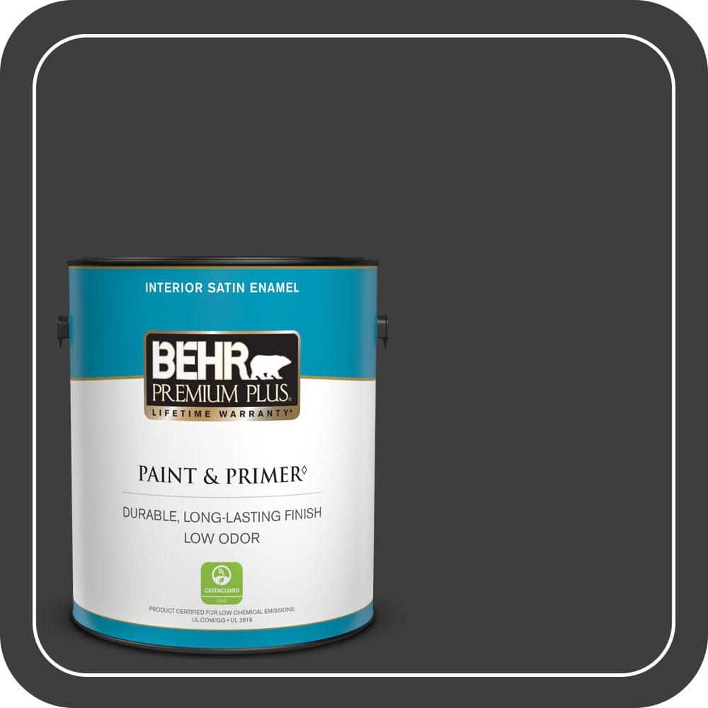 BEHR PREMIUM PLUS 1 gal. #QE-64 Madison Avenue Satin Enamel Low Odor Interior Paint & Primer