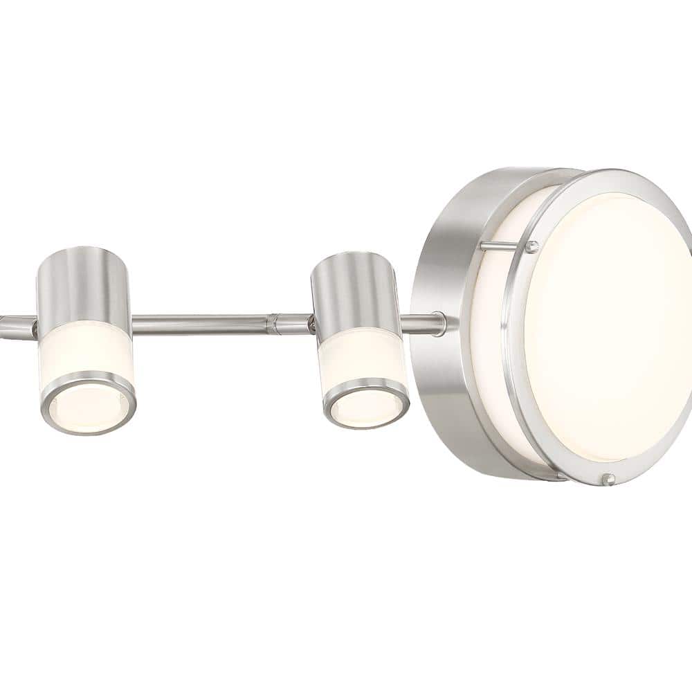 Hampton Bay 3.44 ft. 4-Light Brushed Nickel Integrated LED Fixed Track Lighting Kit w/Rotating Heads and Flush Mount Light (3)