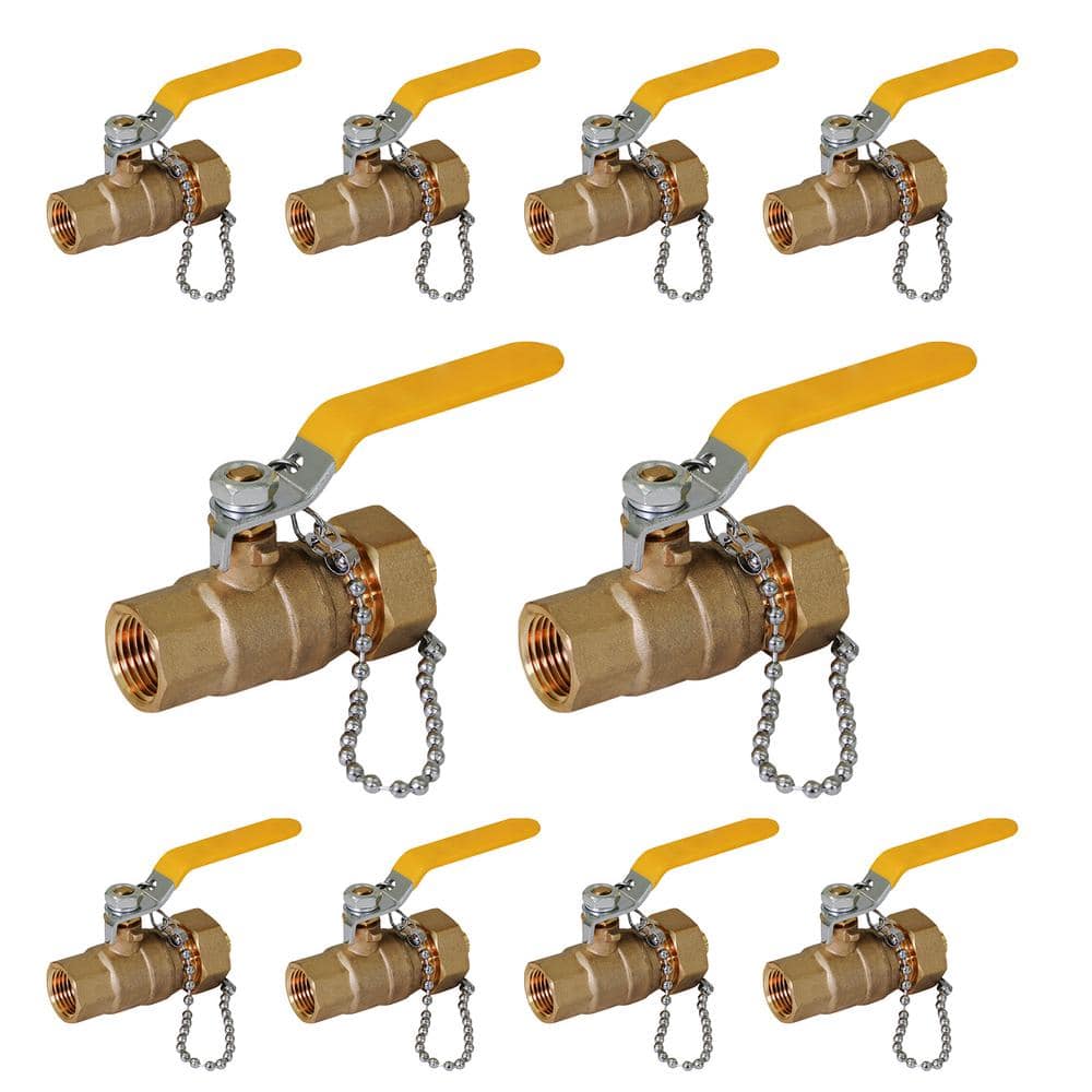 PLUMBFLEX 1/2 in. FIP x 3/4 in. MHT Brass Full Port Hose Ball Valve with Chain and Cap (10 Pack) (1)