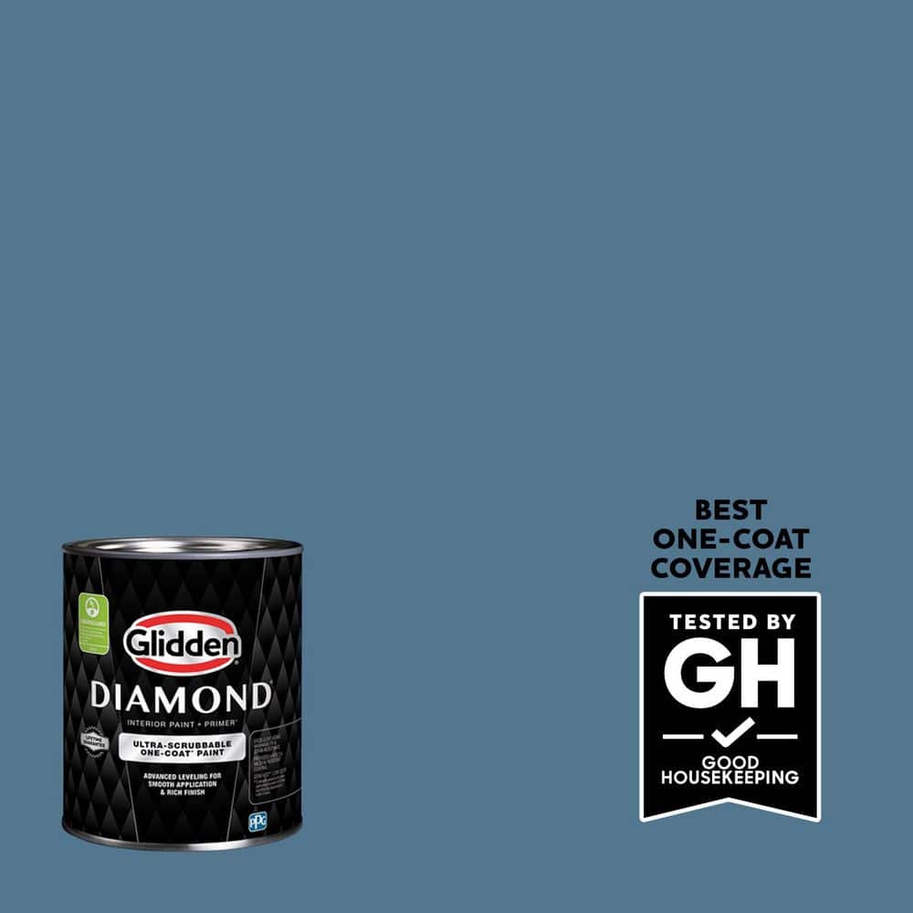 Glidden Diamond 1 qt. PPG1156-5 Smoke Blue Semi-Gloss Interior Paint with Primer (1)