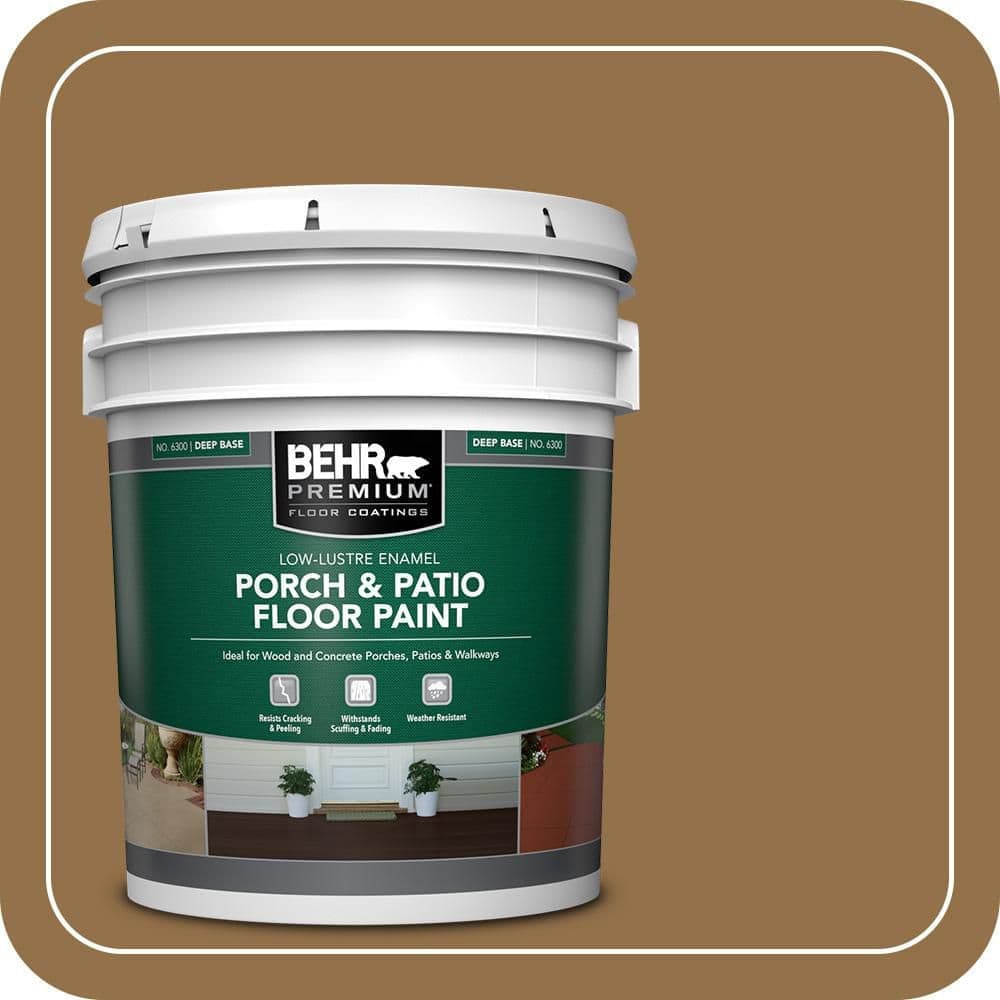 BEHR PREMIUM 5 gal. #N280-7 Brass Button Low-Lustre Enamel Interior/Exterior Porch and Patio Floor Paint (1)