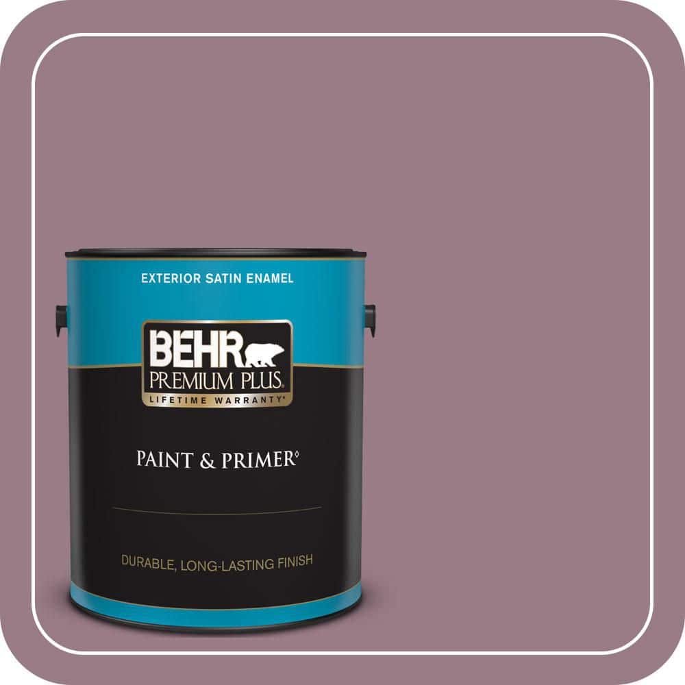 BEHR PREMIUM PLUS 1 gal. #T15-19 Mulberry Wine Satin Enamel Exterior Paint & Primer