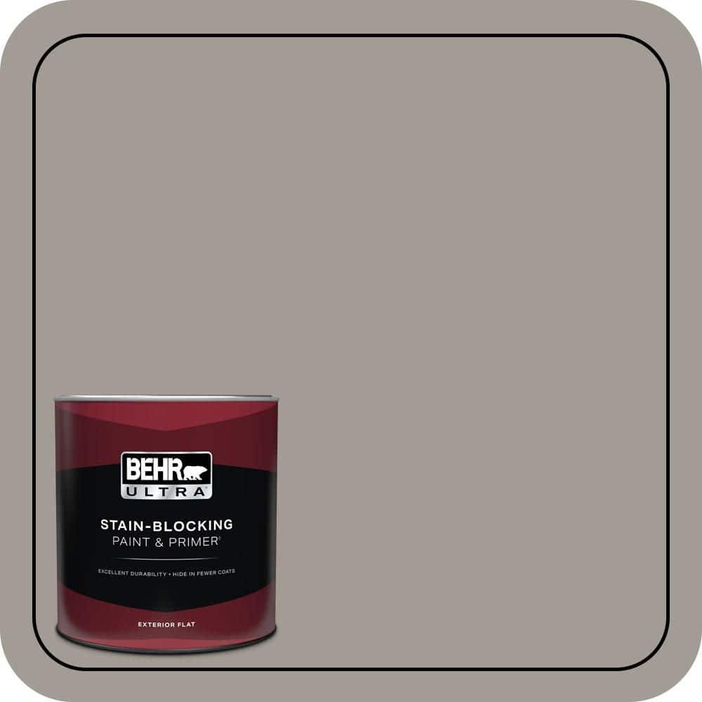 BEHR ULTRA 1 qt. #PPU18-15 Fashion Gray Flat Exterior Paint & Primer