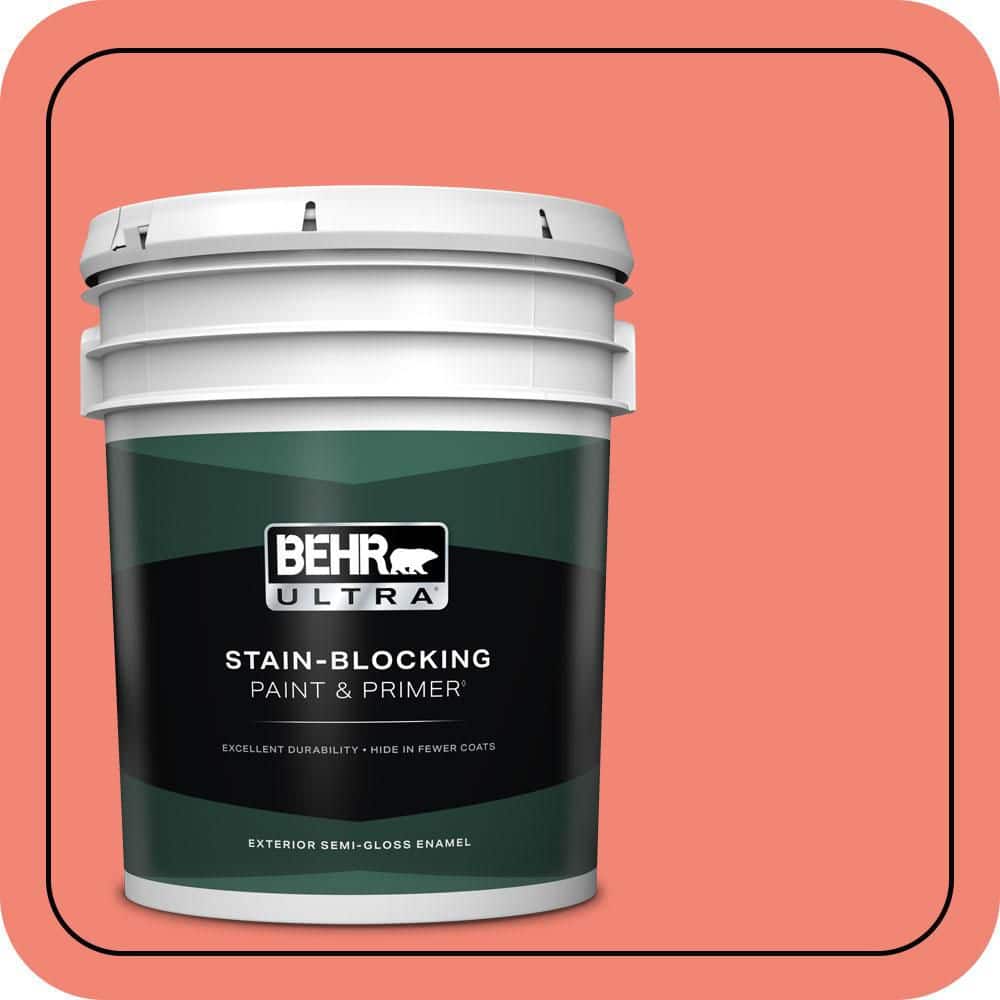 BEHR ULTRA 5 gal. #T16-07 Coralette Semi-Gloss Enamel Exterior Paint & Primer