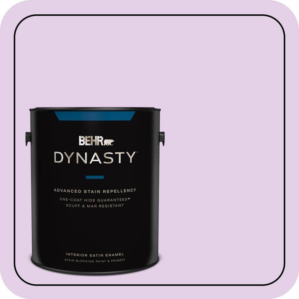 BEHR DYNASTY 1 gal. #P100-2 Sweet Romance Satin Enamel Interior Stain-Blocking Paint and Primer