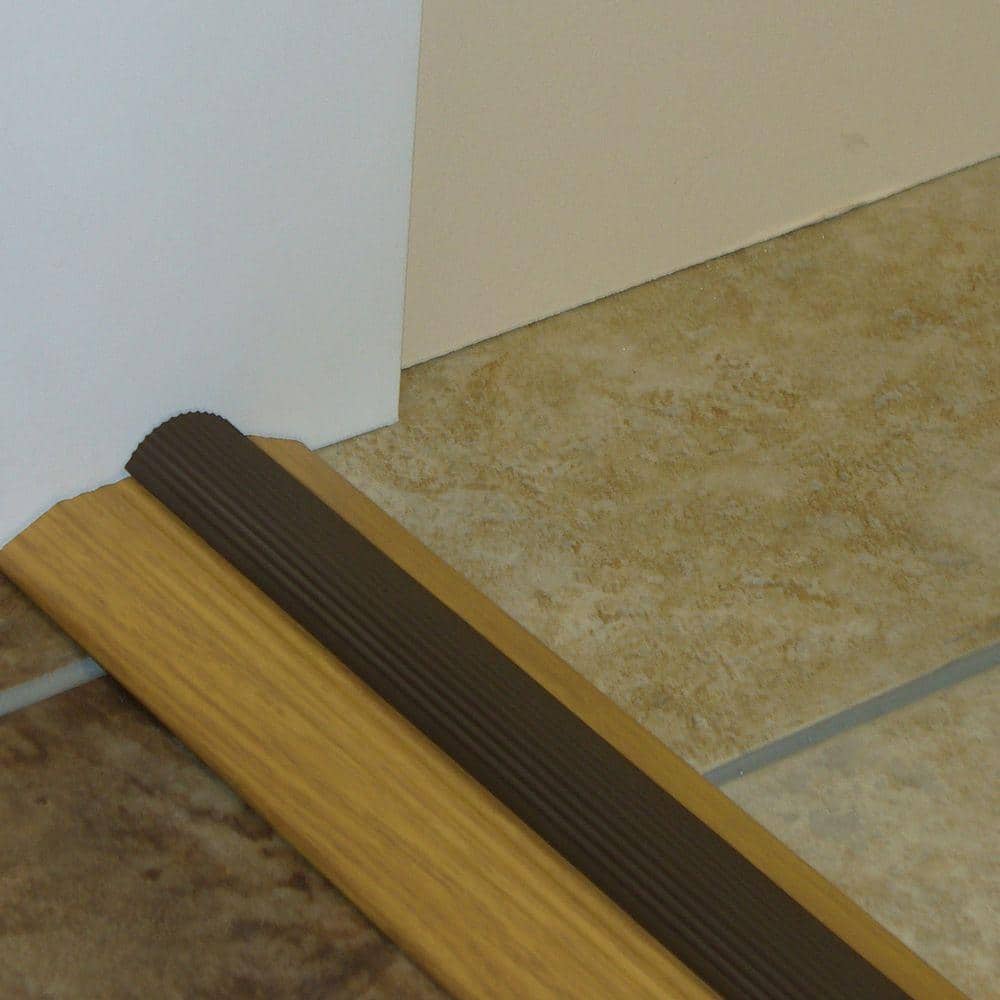 M-D Building Products Deluxe Low 3-3/4 in. x 47-1/2 in. MetalDecor Oak Aluminum Threshold with Vinyl Seal (2)