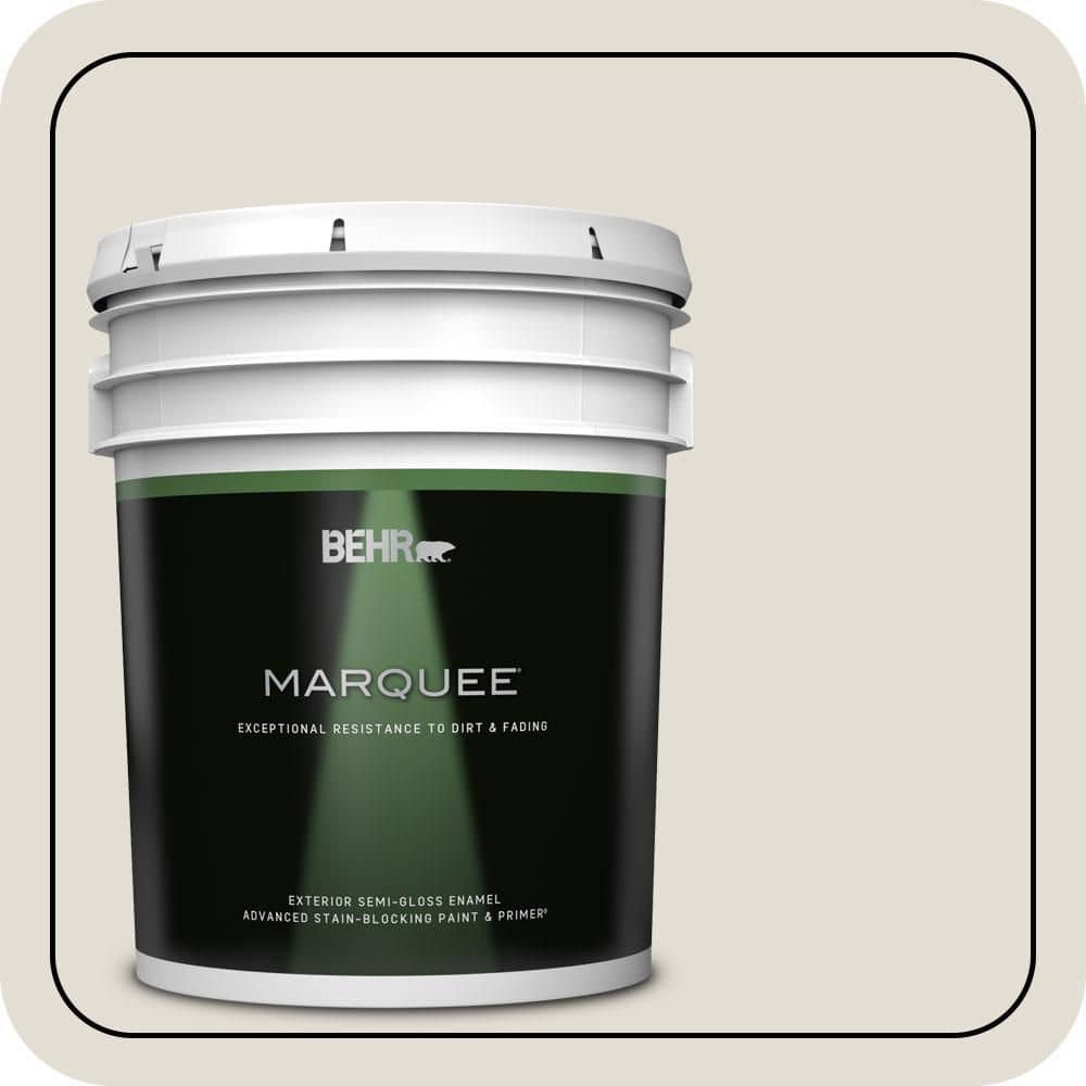 BEHR MARQUEE 5 gal. #N220-1 Spun Wool Semi-Gloss Enamel Exterior Paint & Primer