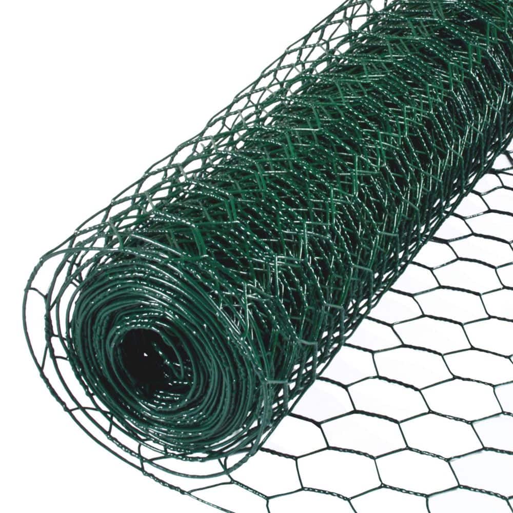 YARDGARD 1 in. Mesh x 3 ft. x 50 ft. 20‑Gauge Green PVC‑Coated Steel Poultry Netting (3)