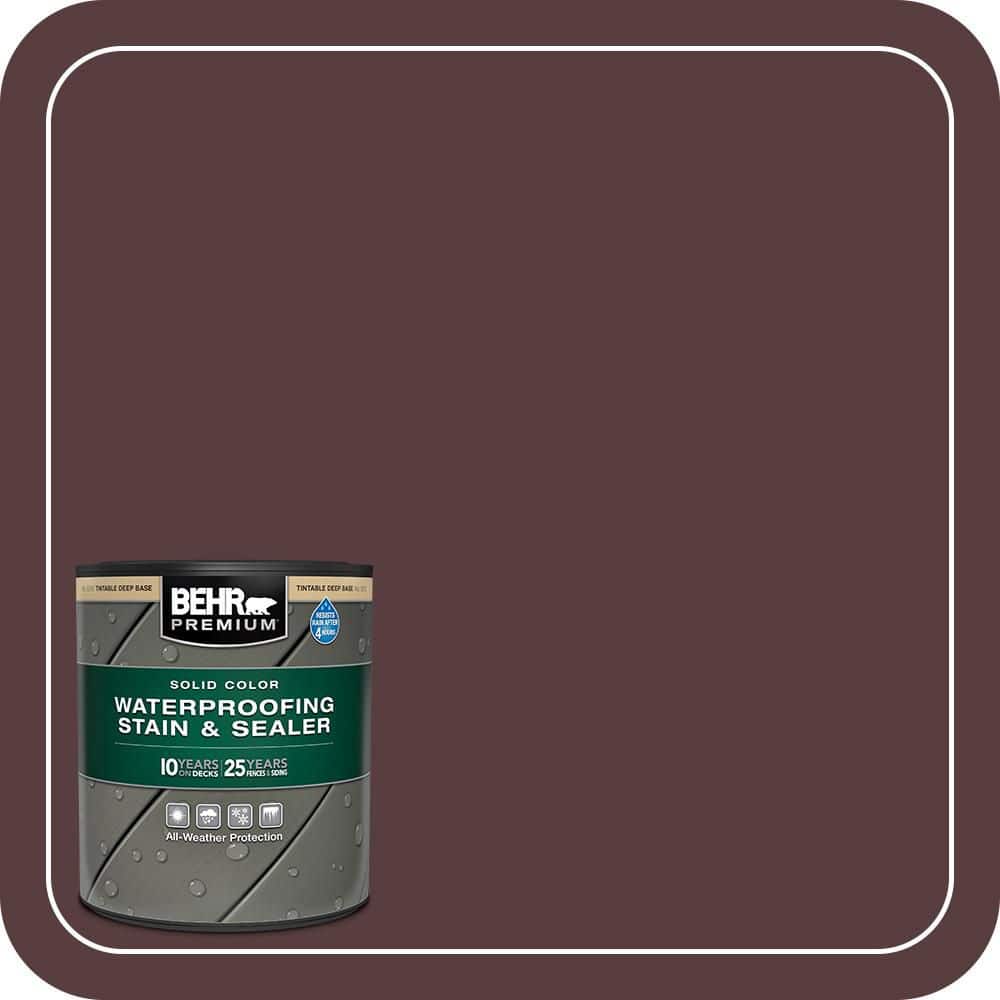 BEHR PREMIUM 1 qt. #PPU1-02 Divine Wine Solid Color Waterproofing Exterior Wood Stain and Sealer (1)