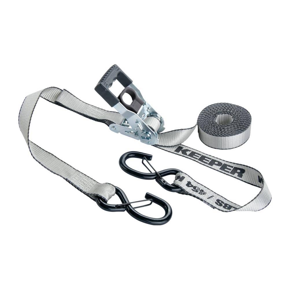 Keeper Extreme Webbing Tie Down Ratchet Strap 16 ft. x 1.25 in. 1,000 lbs. with Safety Clip (2-Pack)