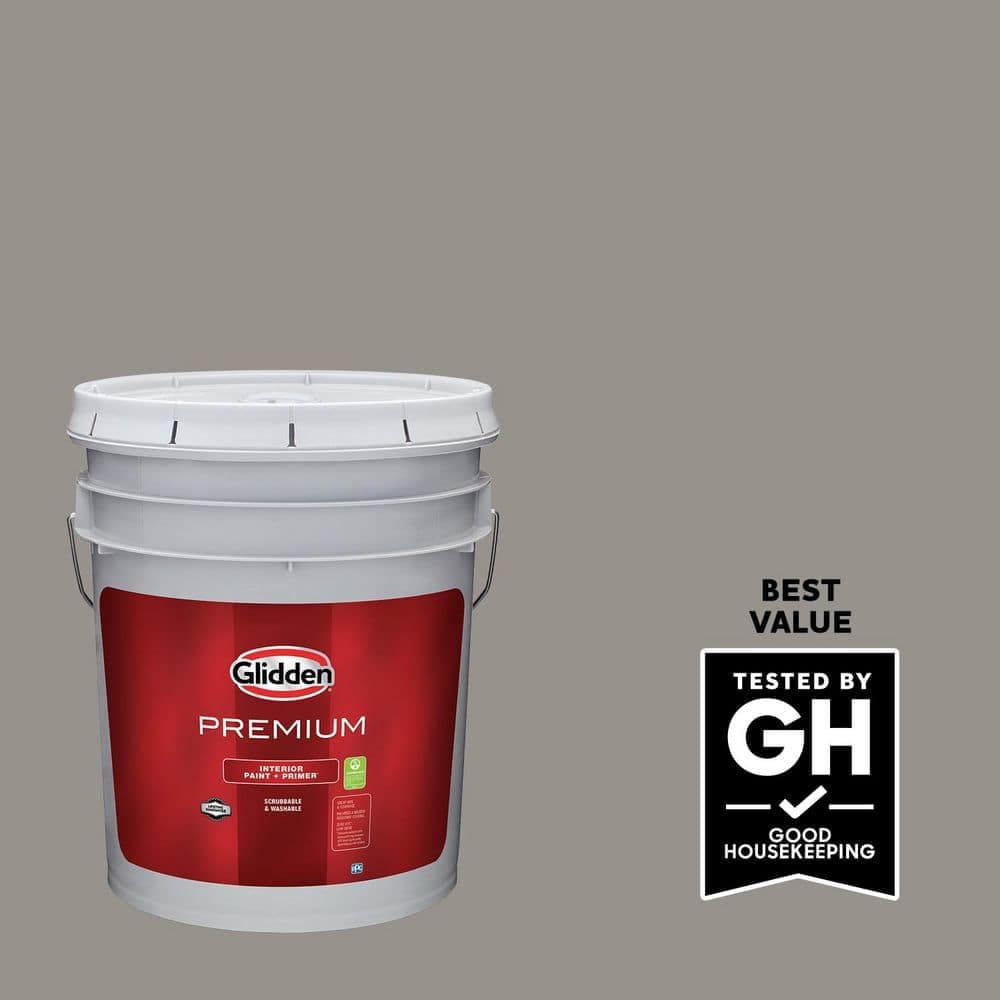 Glidden Premium 5 gal. PPG1007-5 Lazy Afternoon Flat Interior Latex Paint