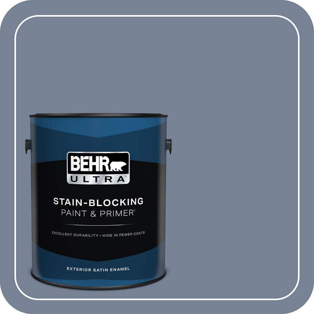 BEHR ULTRA 1 gal. #PPU15-07 Tranquil Pond Satin Enamel Exterior Paint & Primer