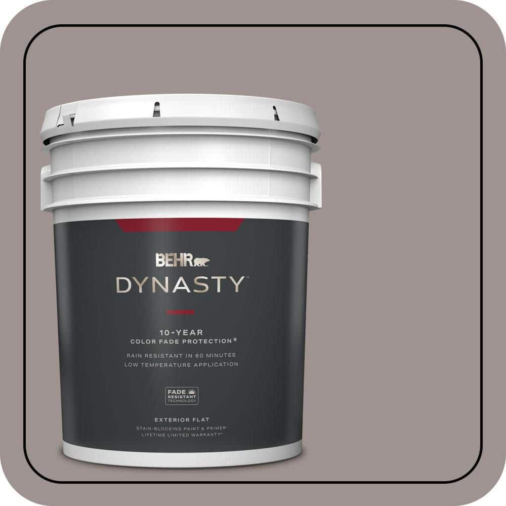 BEHR DYNASTY 5 gal. #N140-4 Tavern Taupe Flat Exterior Stain-Blocking Paint & Primer