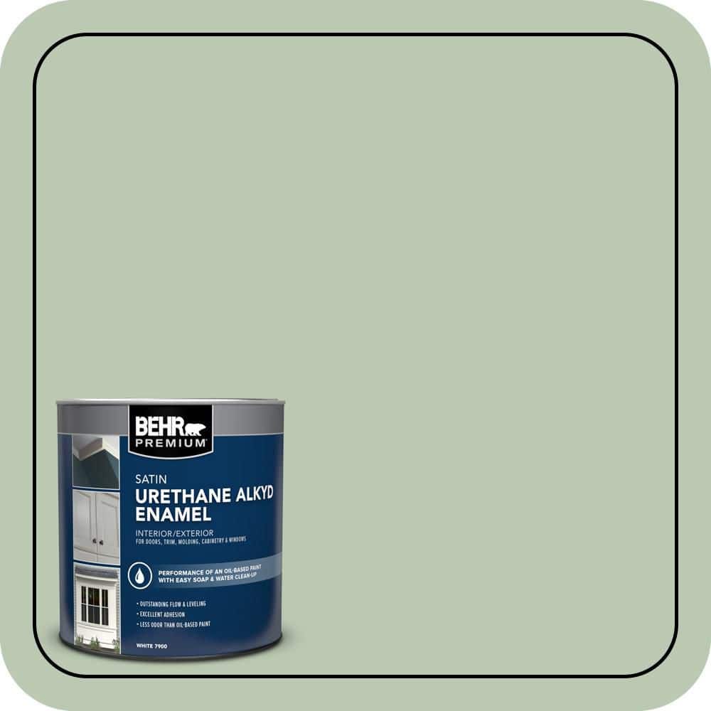 BEHR PREMIUM 1 qt. #440E-3 Topiary Tint Satin Enamel Urethane Alkyd Interior/Exterior Paint (1)