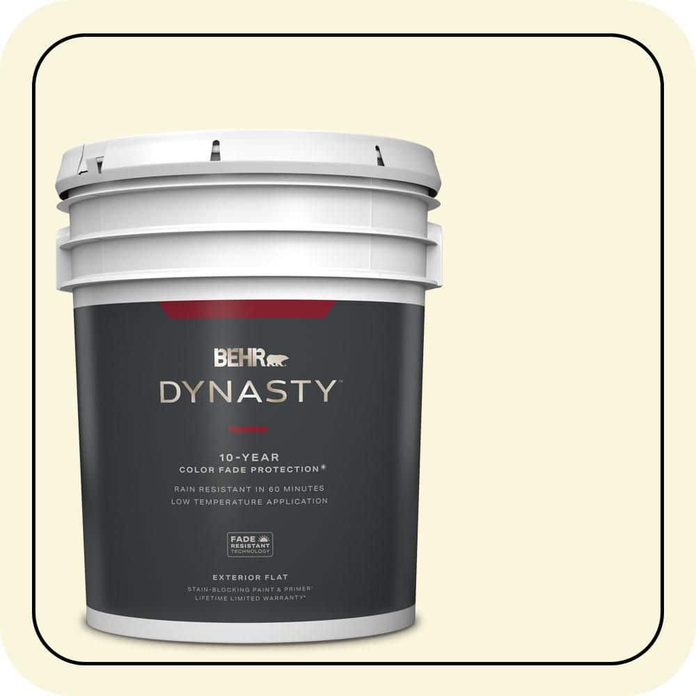 BEHR DYNASTY 5 gal. #W-B-420 White Hydrangea Flat Exterior Stain-Blocking Paint & Primer