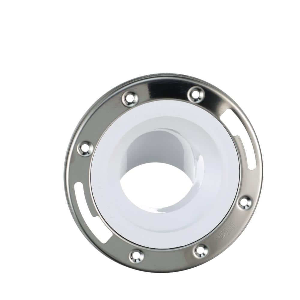 Oatey 3 in. PVC Open Spigot Toilet Flange with 45 Deg. Angle and Stainless Steel Ring (2)