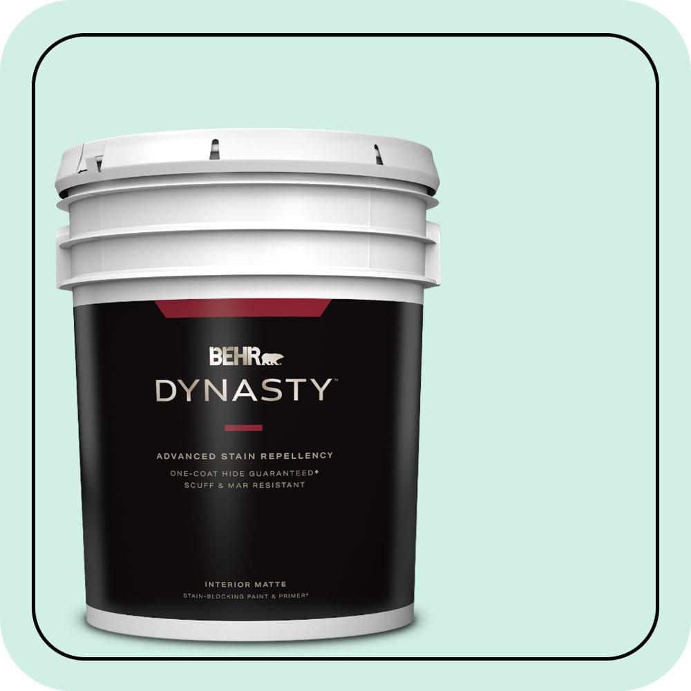 BEHR DYNASTY 5 gal. #P440-1 Shimmering Pool Matte Interior Stain-Blocking Paint & Primer