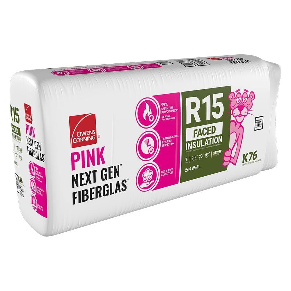Owens Corning R-15 Kraft Faced Fiberglass Insulation Batt 23 in. x 93 in.