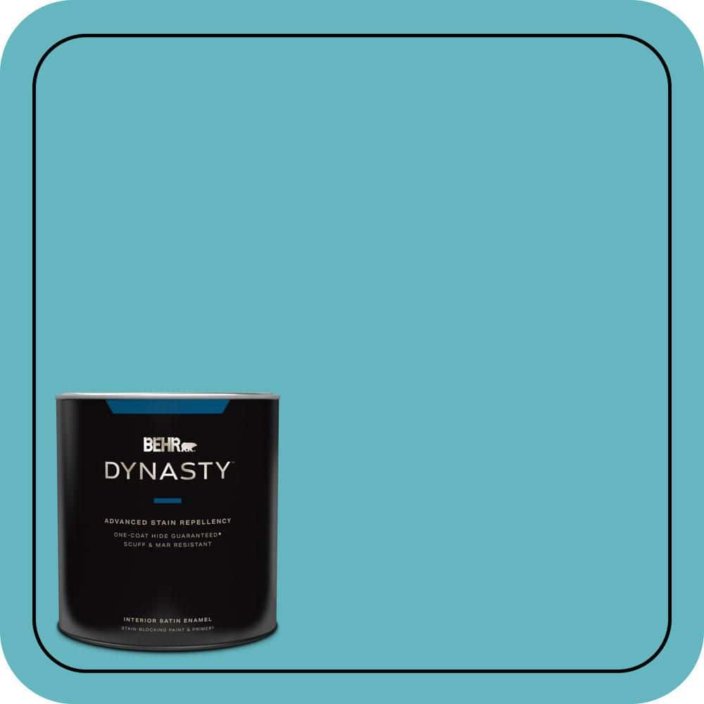 BEHR DYNASTY 1 qt. #520D-5 Tropical Tide Satin Enamel Interior Stain-Blocking Paint & Primer
