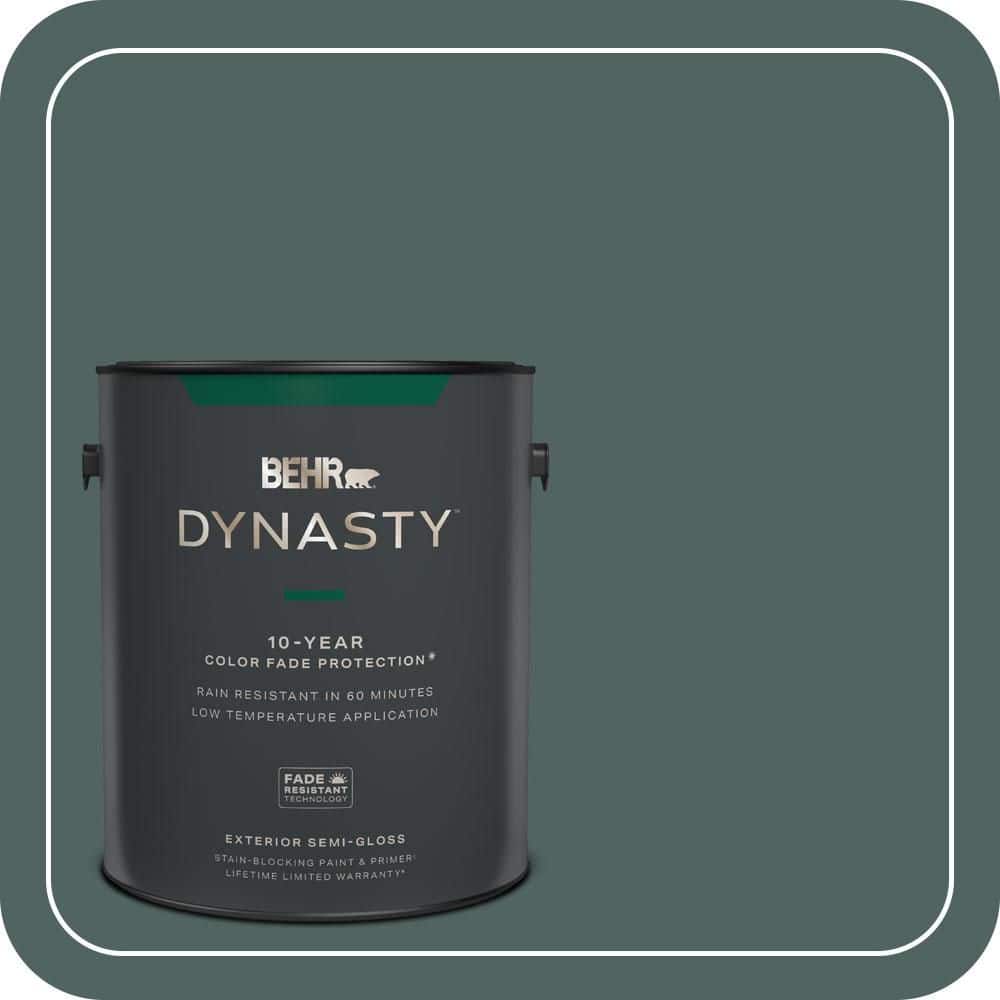BEHR DYNASTY 1 gal. #S430-7 Blue Fir Semi-Gloss Exterior Stain-Blocking Paint & Primer