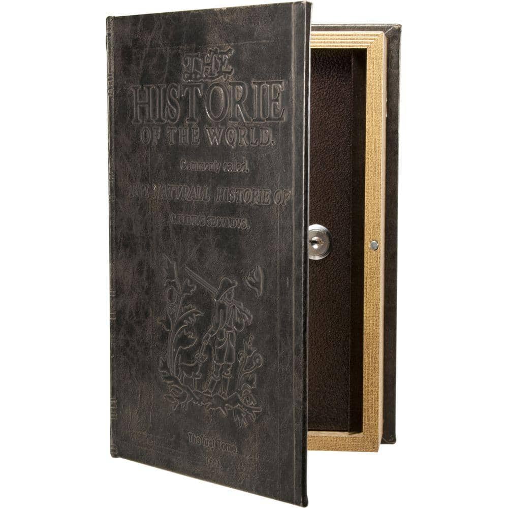 BARSKA 0.06 cu. ft. Steel Antique Book Lock Box Safe with Key Lock (1)