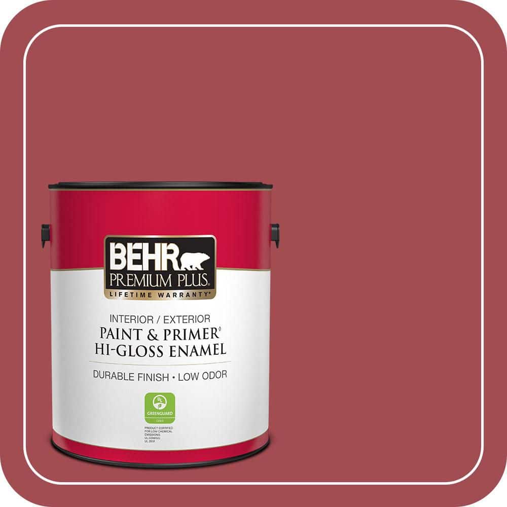 BEHR PREMIUM PLUS 1 gal. #PPU1-07 Powder Room Hi-Gloss Enamel Interior/Exterior Paint & Primer