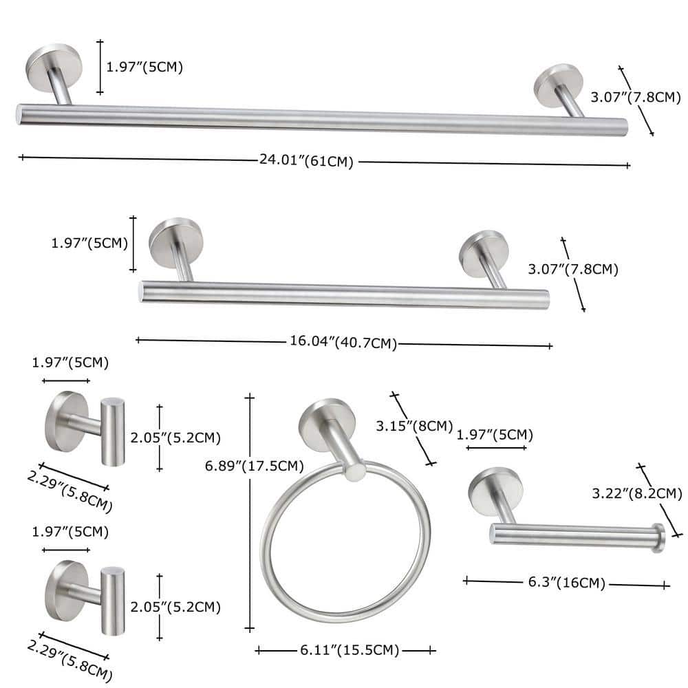 WISBEAM Bath Hardware Set 24 and with Mounting Hardware (4)