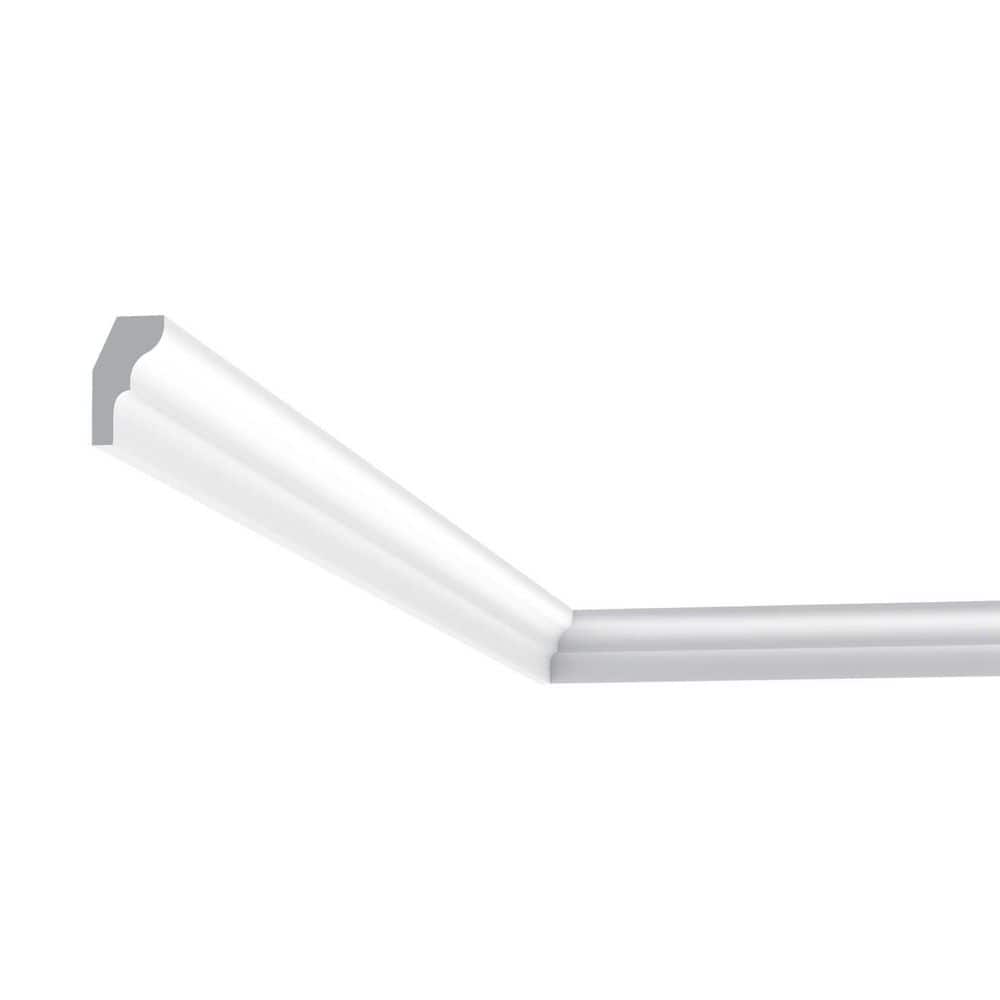 ORAC DECOR 5/8 in. x 1 in. x 78-3/4 in. Primed White Plain Polystyrene Crown Moulding (8-Pack) (1)