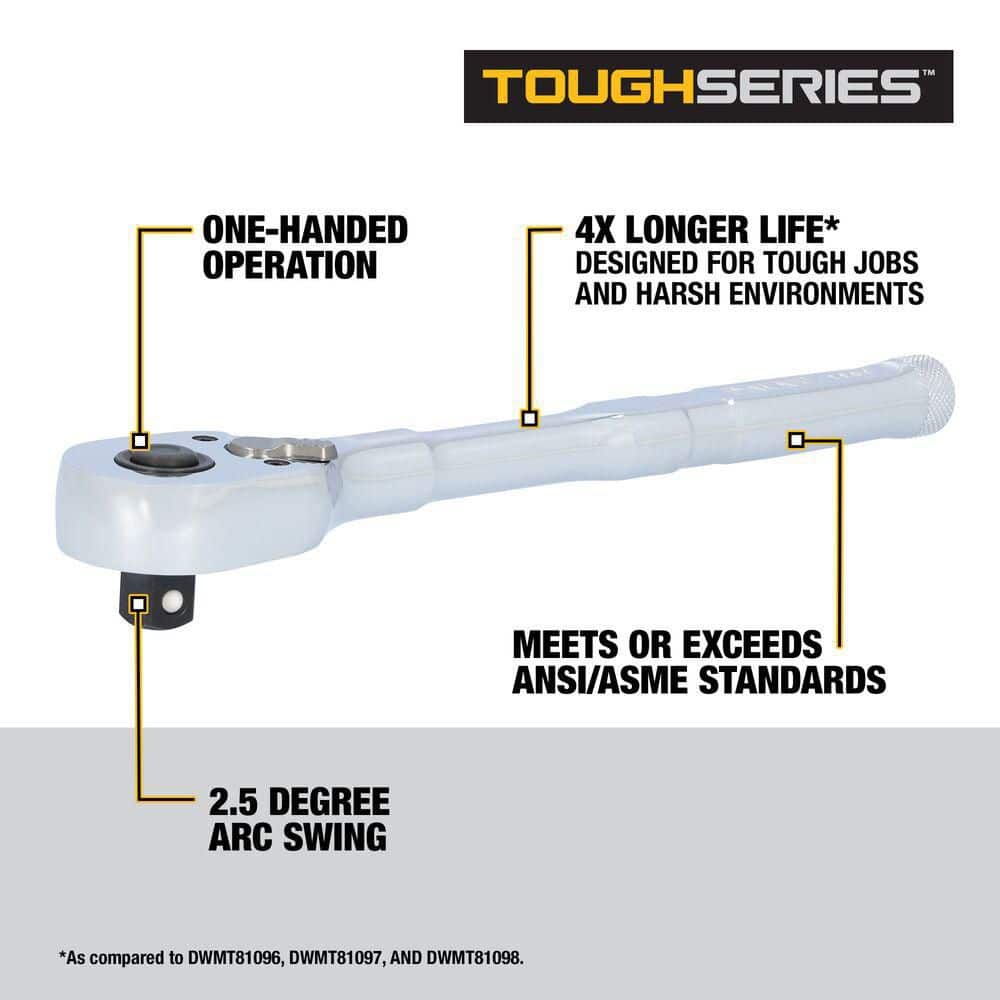 DEWALT TOUGHSERIES 3/8 in. Drive 144 Tooth Quick Release Ratchet (3)