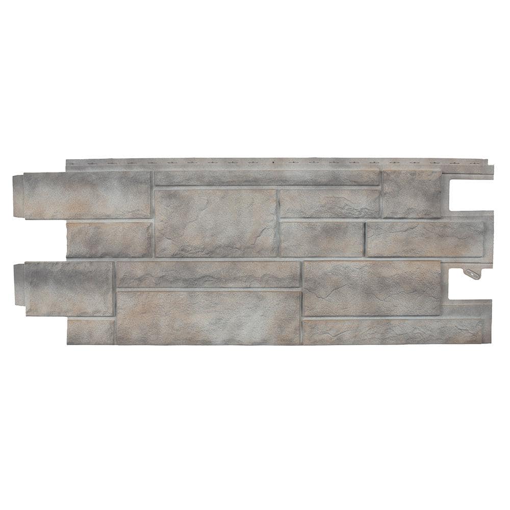 NovikStone 18.5 in. x 48 in. PHC Premium Hand Cut Stone Siding in Smoke White (9 Panels Per Box, 46 sq. ft.) (1)
