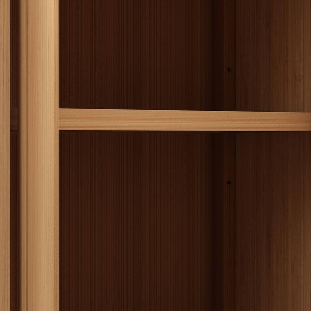 JimsMaison 25 in. W x 11 in. D x 32 in. H Yellow Bamboo Linen Cabinet With Interior Shelf (2)