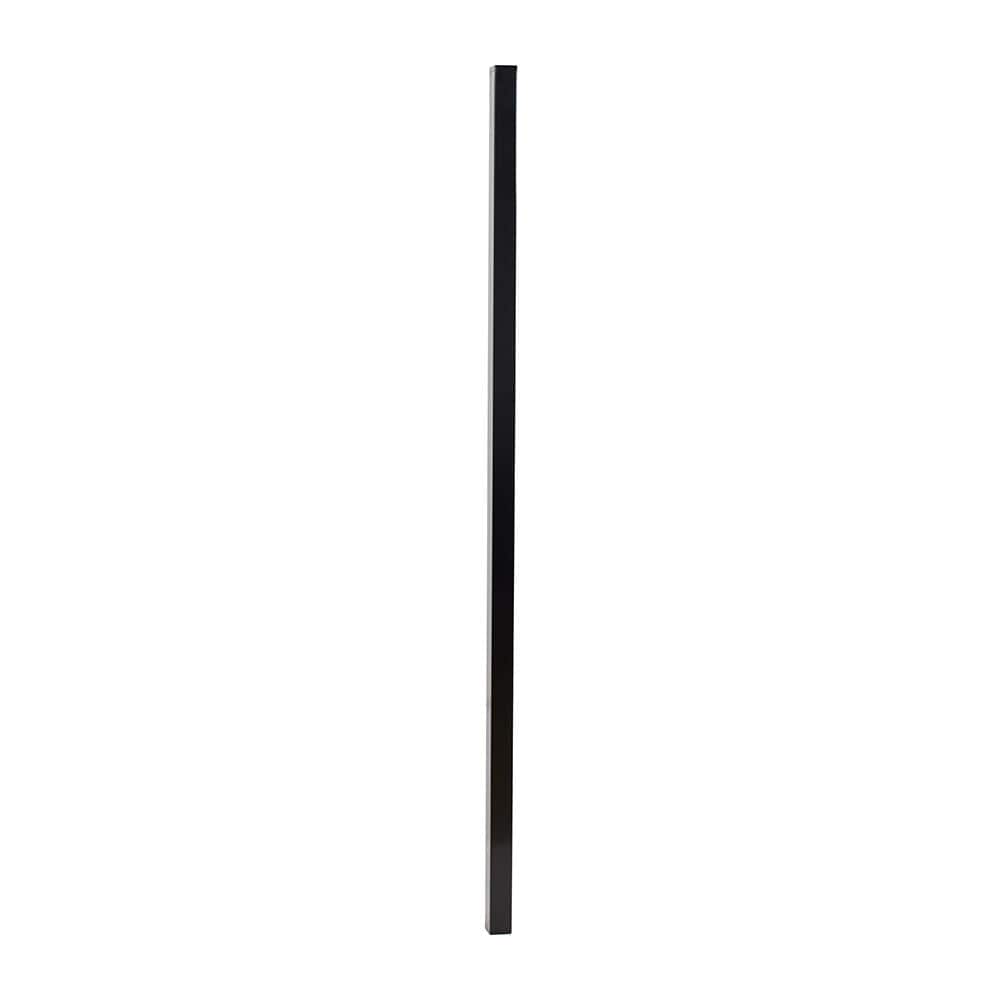 FORTRESS Versai 2 in. x 2 in. x 6 ft. Gloss Black Steel Fence Blank Post (3)