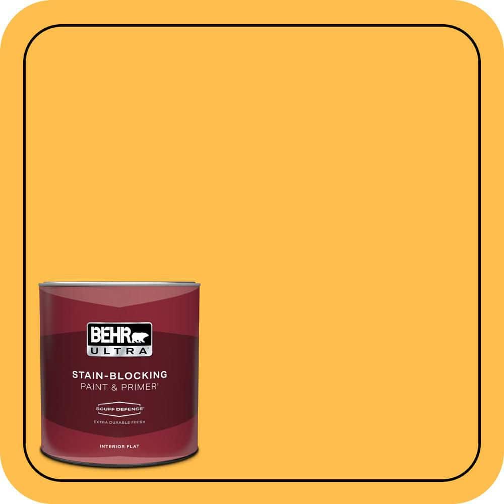 BEHR ULTRA 1 qt. #310B-6 Twenty Carat Extra Durable Flat Interior Paint & Primer