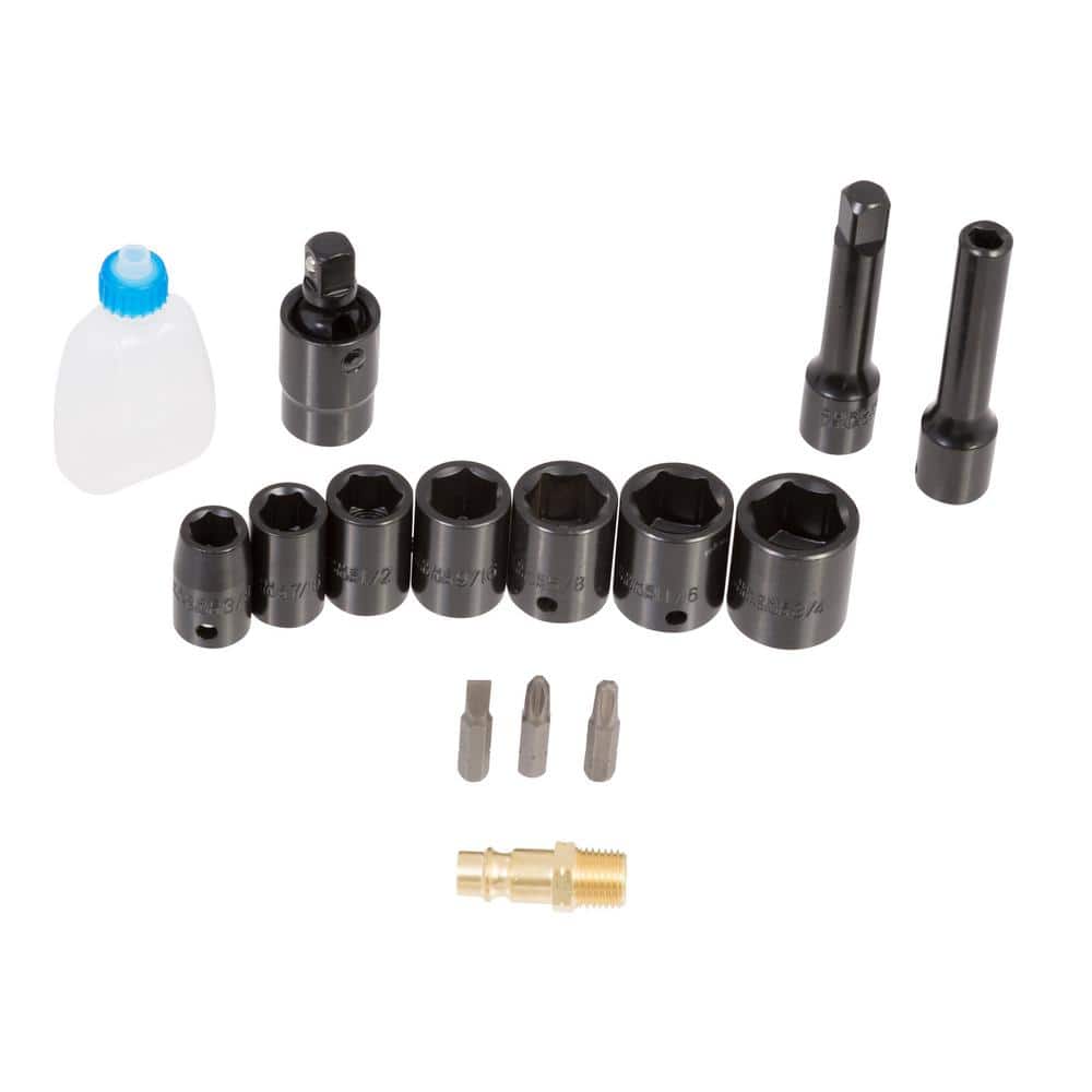 Steelman 3/8 in. Drive Pneumatic Ratchet Air Tool Set with Sockets and Adapters (16-Piece) (3)