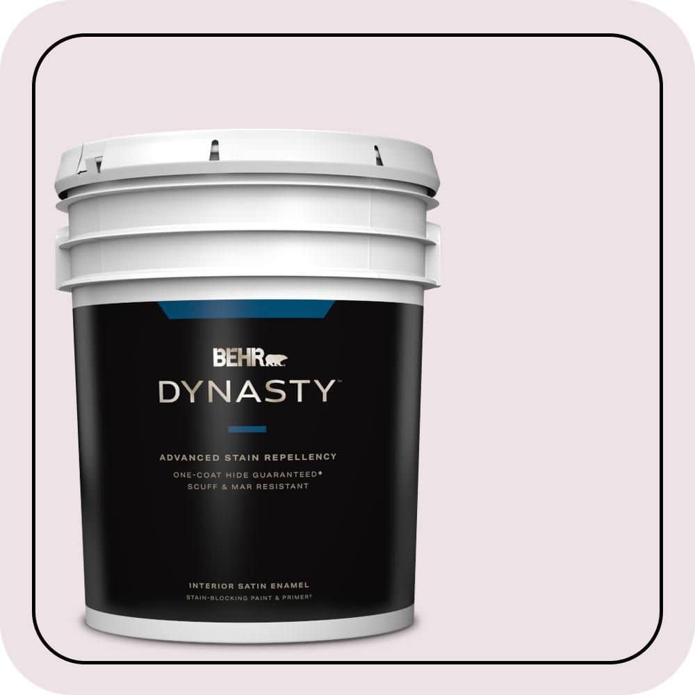 BEHR DYNASTY 5 gal. #670C-2 Petal Dust Satin Enamel Interior Stain-Blocking Paint and Primer