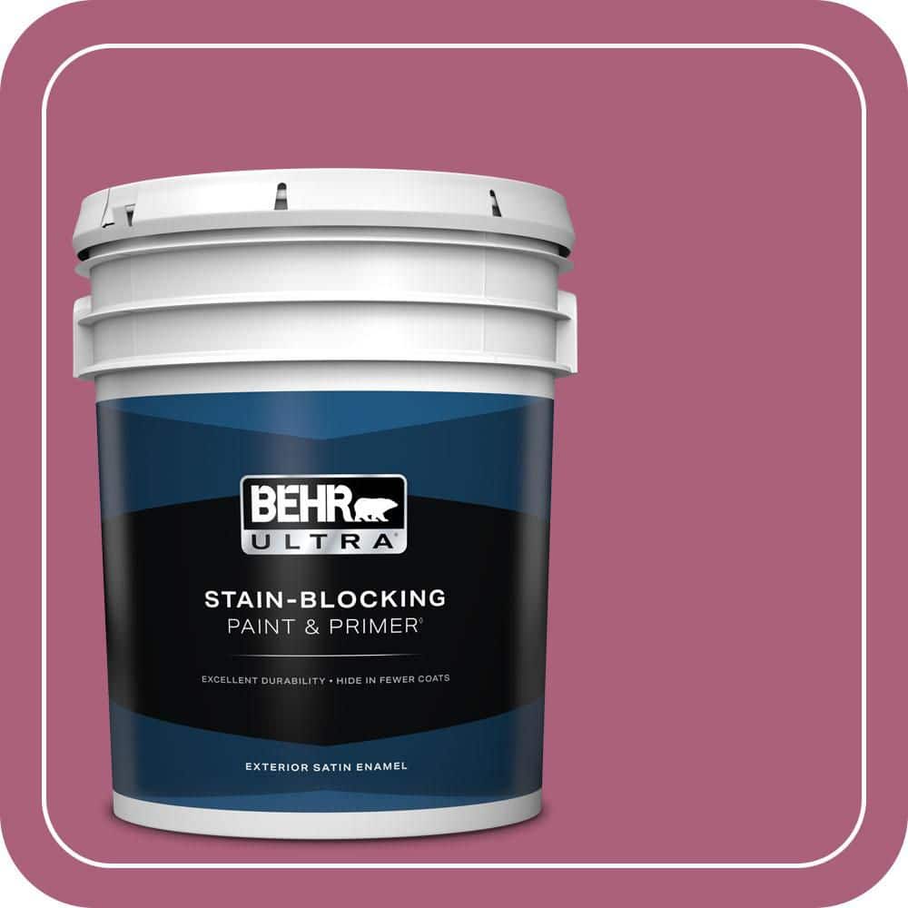 BEHR ULTRA 5 gal. #T13-1 Daah-Ling Satin Enamel Exterior Paint & Primer