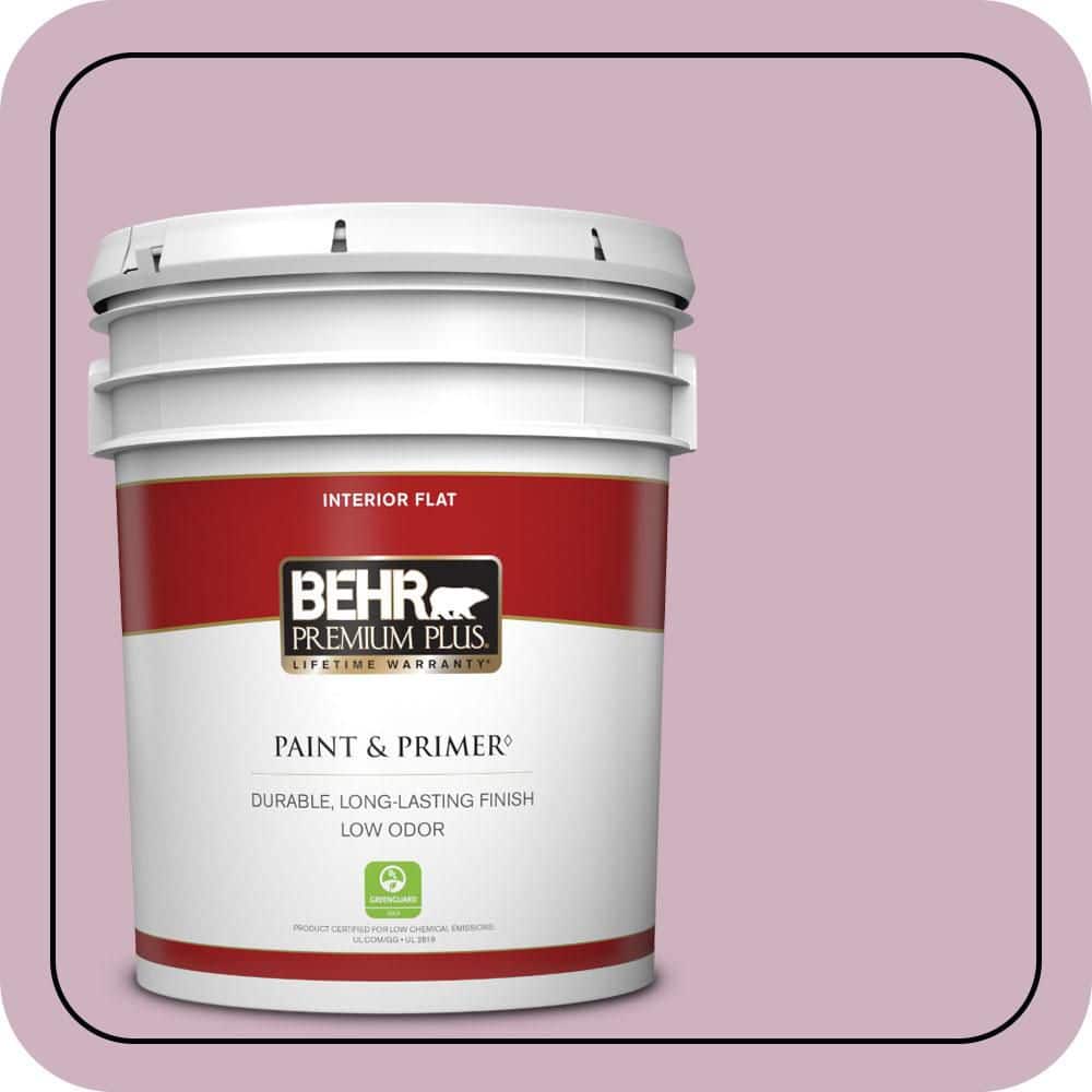 BEHR PREMIUM PLUS 5 gal. #S120-3 Candlelight Dinner Flat Low Odor Interior Paint & Primer