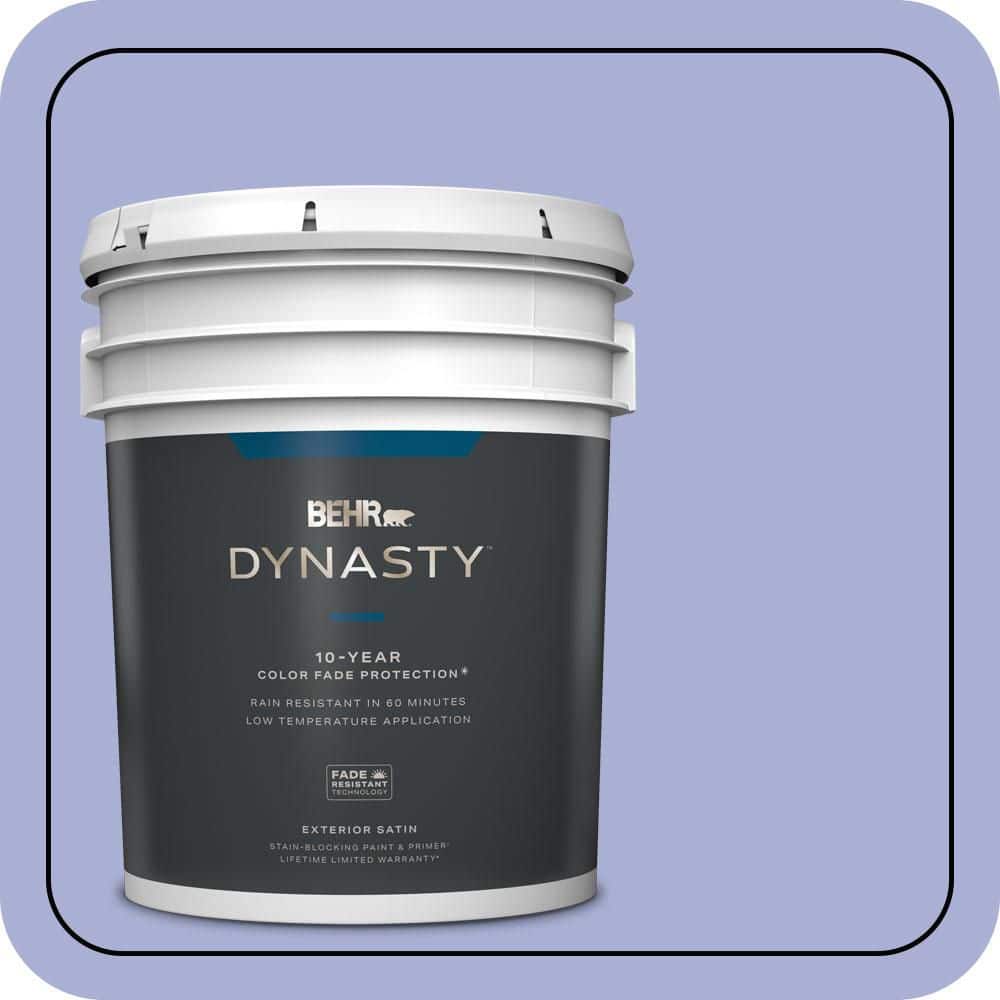 BEHR DYNASTY 5 gal. #MQ4-30 Lavender Wash Satin Enamel Exterior Stain-Blocking Paint & Primer