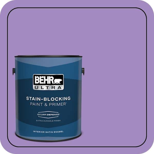 BEHR ULTRA 1 gal. #P570-4 Classic Bouquet Extra Durable Satin Enamel Interior Paint & Primer (2)