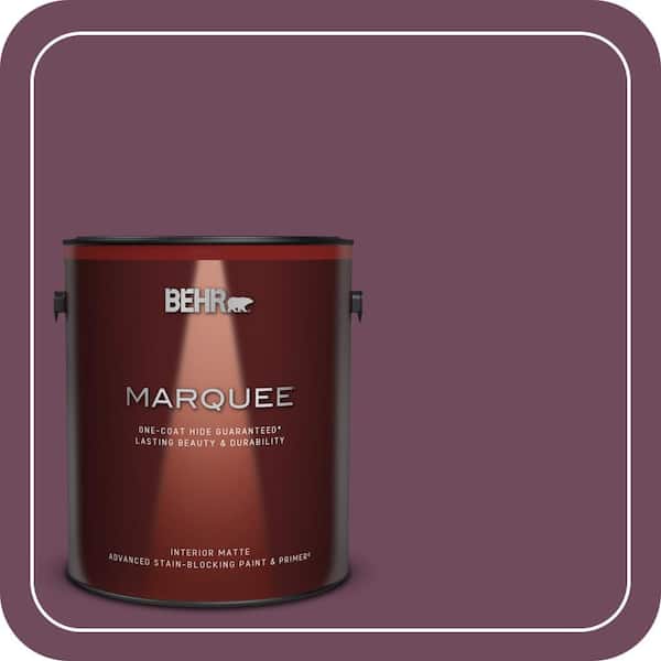BEHR MARQUEE 1 gal. #MQ1-39 Prussian Plum One-Coat Hide Matte Interior Paint & Primer (2)